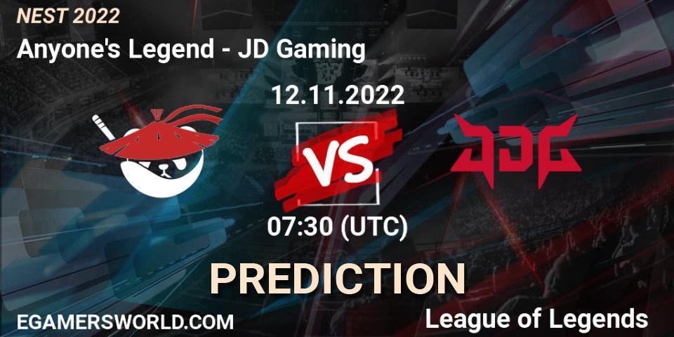 Anyone's Legend vs JD Gaming: Match Prediction. 12.11.22, LoL, NEST 2022