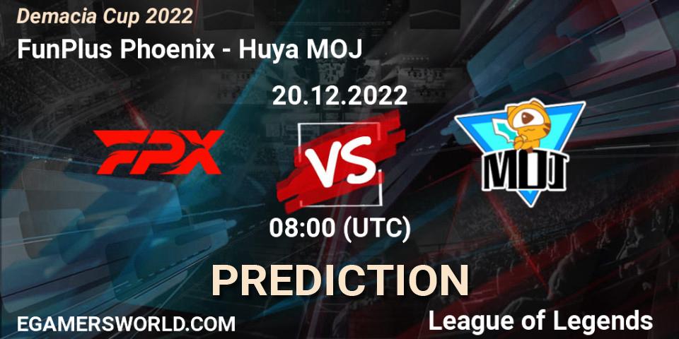 FunPlus Phoenix vs Huya MOJ: Match Prediction. 20.12.2022 at 08:00, LoL, Demacia Cup 2022