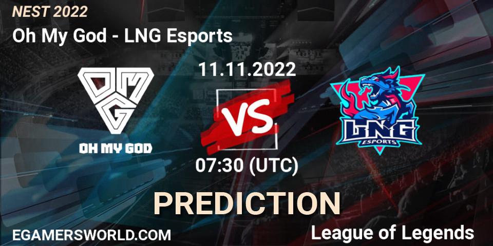 Oh My God vs LNG Esports: Match Prediction. 11.11.22, LoL, NEST 2022