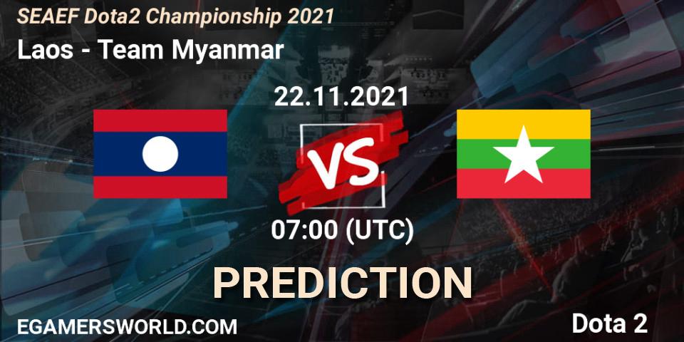 Laos vs Team Myanmar: Match Prediction. 22.11.2021 at 07:02, Dota 2, SEAEF Dota2 Championship 2021