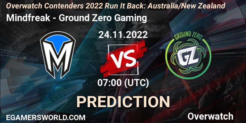Mindfreak vs Ground Zero Gaming: Match Prediction. 24.11.22, Overwatch, Overwatch Contenders 2022 - Australia/New Zealand - November