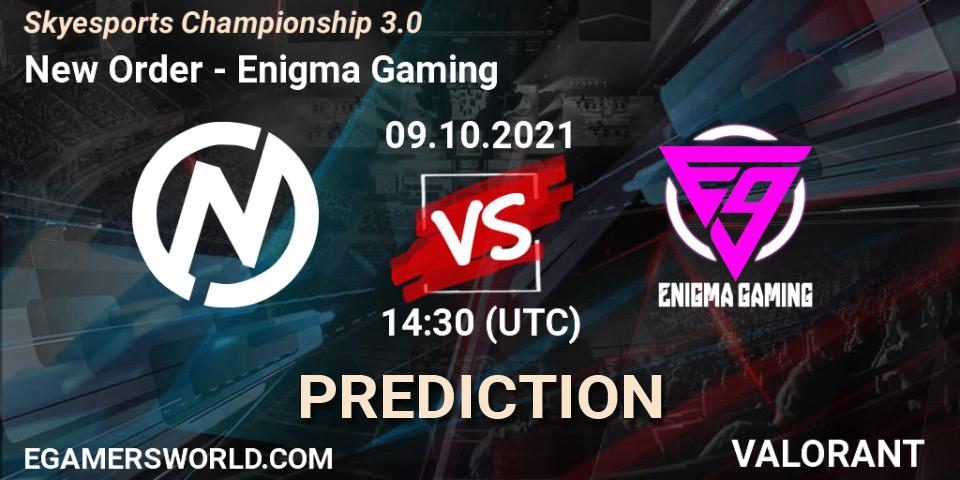 New Order vs Enigma Gaming: Match Prediction. 09.10.2021 at 14:30, VALORANT, Skyesports Championship 3.0