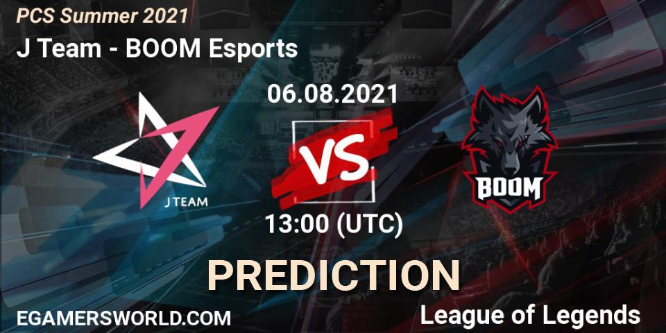 J Team vs BOOM Esports: Match Prediction. 07.08.2021 at 07:00, LoL, PCS Summer 2021