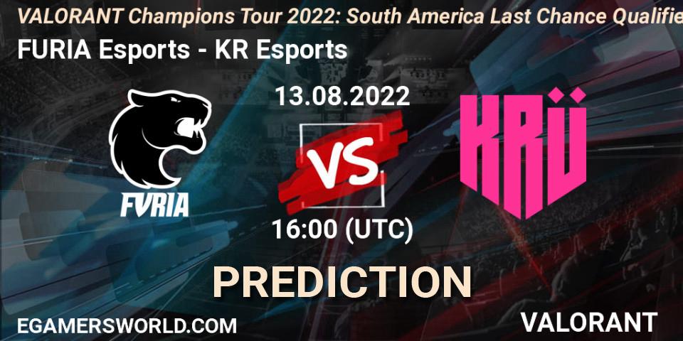 FURIA Esports vs KRÜ Esports: Match Prediction. 13.08.22, VALORANT, VCT 2022: South America Last Chance Qualifier