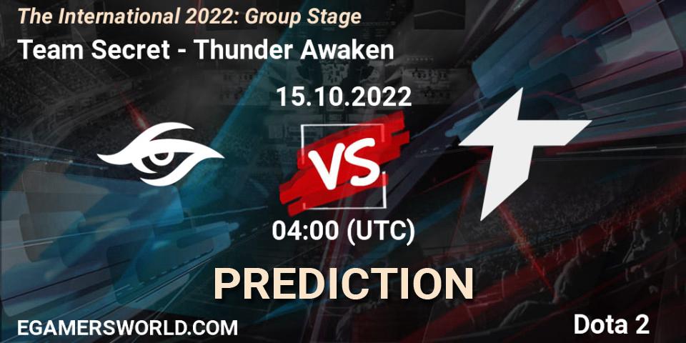 Team Secret vs Thunder Awaken: Match Prediction. 15.10.22, Dota 2, The International 2022: Group Stage