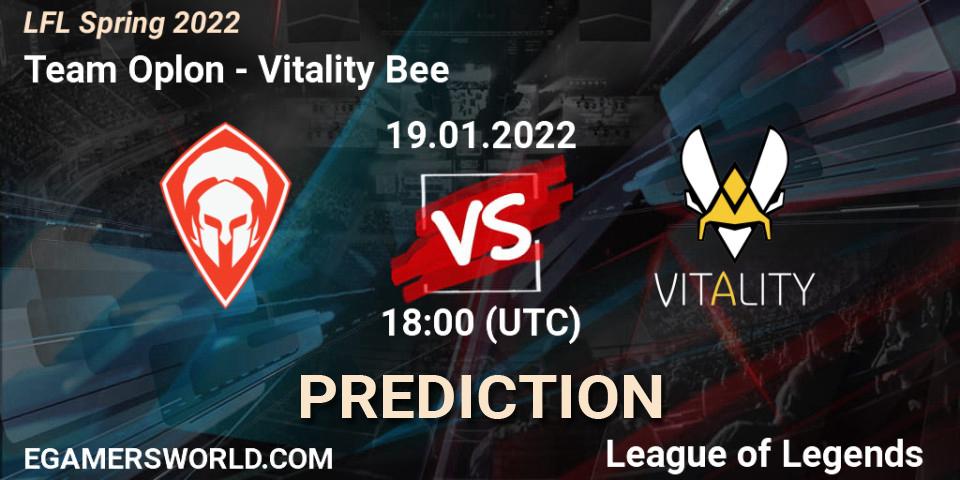 Team Oplon vs Vitality Bee: Match Prediction. 19.01.2022 at 18:00, LoL, LFL Spring 2022