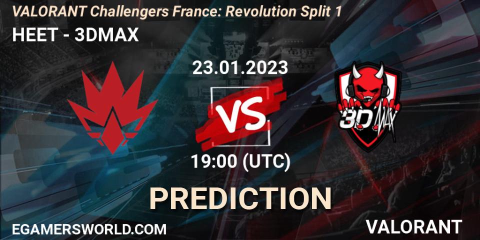 HEET vs 3DMAX: Match Prediction. 23.01.2023 at 19:00, VALORANT, VALORANT Challengers 2023 France: Revolution Split 1