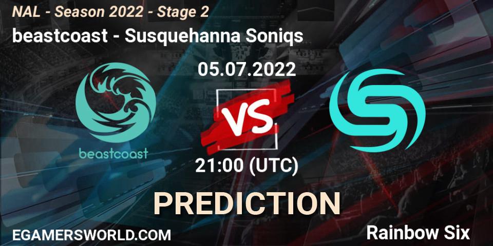 beastcoast vs Susquehanna Soniqs: Match Prediction. 05.07.2022 at 21:00, Rainbow Six, NAL - Season 2022 - Stage 2