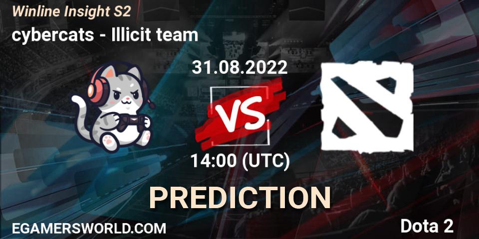 cybercats vs Illicit team: Match Prediction. 31.08.2022 at 14:03, Dota 2, Winline Insight S2
