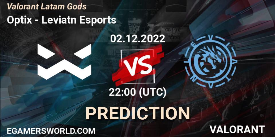 Optix vs Leviatán Esports: Match Prediction. 02.12.22, VALORANT, Valorant Latam Gods