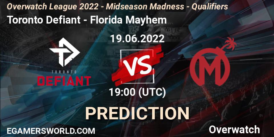 Toronto Defiant vs Florida Mayhem: Match Prediction. 19.06.2022 at 19:00, Overwatch, Overwatch League 2022 - Midseason Madness - Qualifiers