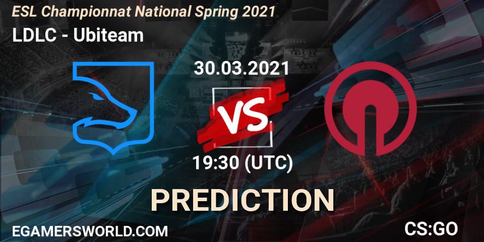 LDLC vs Ubiteam: Match Prediction. 30.03.2021 at 19:30, Counter-Strike (CS2), ESL Championnat National Spring 2021