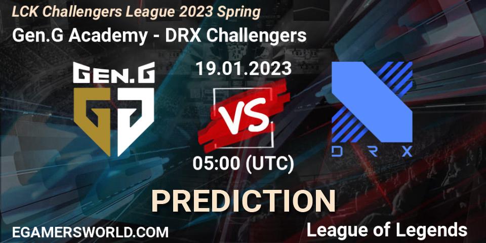 Gen.G Academy vs DRX Challengers: Match Prediction. 19.01.23, LoL, LCK Challengers League 2023 Spring