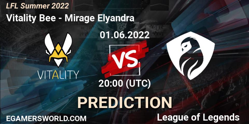 Vitality Bee vs Mirage Elyandra: Match Prediction. 01.06.2022 at 20:00, LoL, LFL Summer 2022
