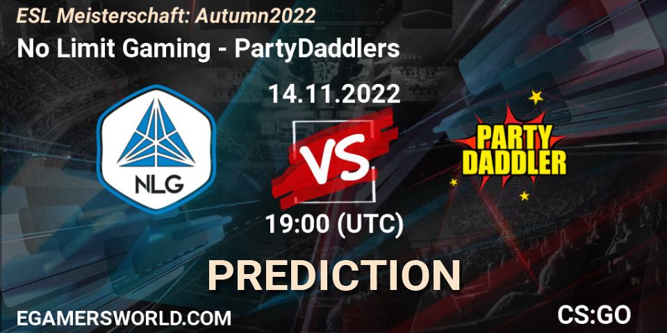 No Limit Gaming vs PartyDaddlers: Match Prediction. 17.11.2022 at 19:00, Counter-Strike (CS2), ESL Meisterschaft: Autumn 2022