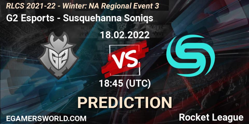 G2 Esports vs Susquehanna Soniqs: Match Prediction. 18.02.2022 at 18:45, Rocket League, RLCS 2021-22 - Winter: NA Regional Event 3