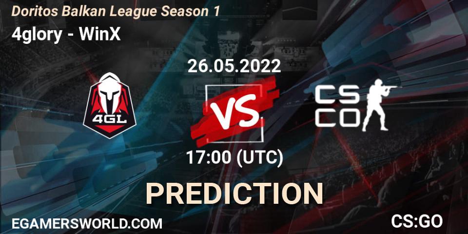 4glory vs WinX: Match Prediction. 26.05.2022 at 17:00, Counter-Strike (CS2), Doritos Balkan League Season 1