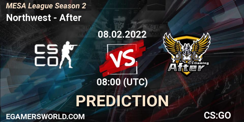 Northwest vs After: Match Prediction. 08.02.2022 at 08:00, Counter-Strike (CS2), MESA League Season 2