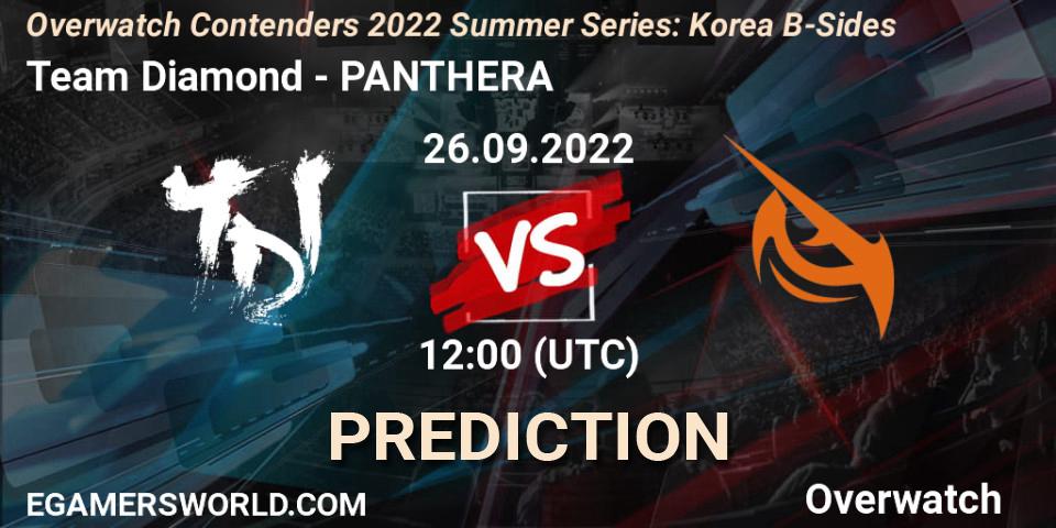 Team Diamond vs PANTHERA: Match Prediction. 26.09.2022 at 12:00, Overwatch, Overwatch Contenders 2022 Summer Series: Korea B-Sides