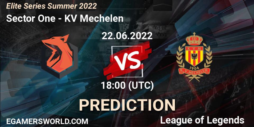 Sector One vs KV Mechelen: Match Prediction. 22.06.2022 at 18:00, LoL, Elite Series Summer 2022