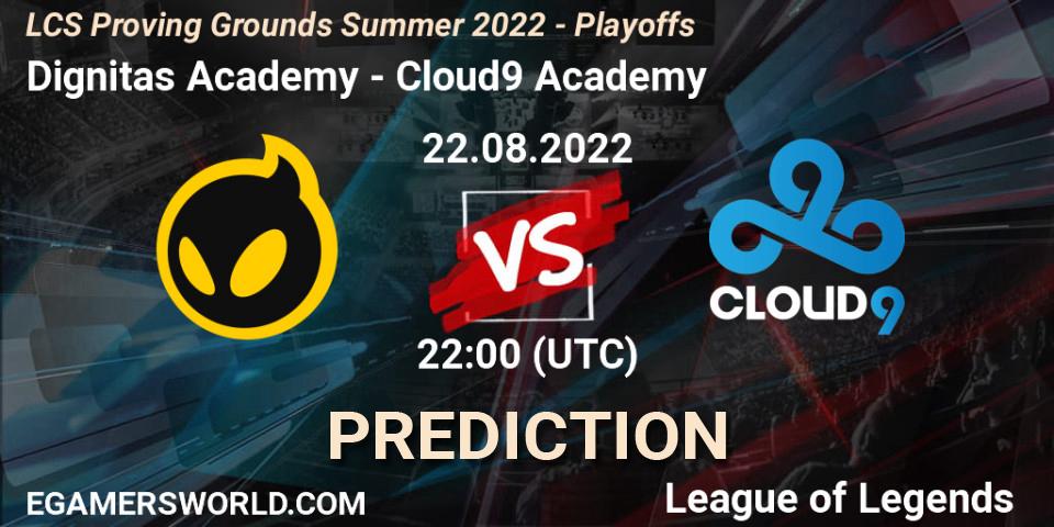 Dignitas Academy vs Cloud9 Academy: Match Prediction. 22.08.22, LoL, LCS Proving Grounds Summer 2022 - Playoffs