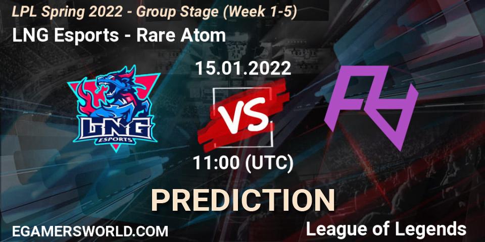 LNG Esports vs Rare Atom: Match Prediction. 15.01.22, LoL, LPL Spring 2022 - Group Stage (Week 1-5)