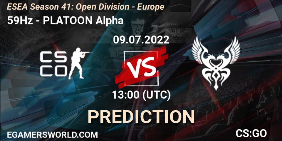 59Hz vs PLATOON Alpha: Match Prediction. 09.07.2022 at 13:00, Counter-Strike (CS2), ESEA Season 41: Open Division - Europe