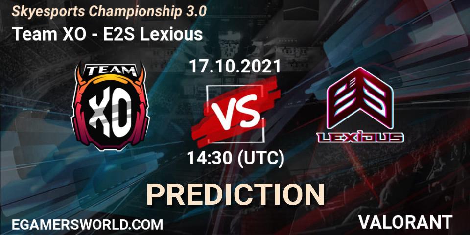 Team XO vs E2S Lexious: Match Prediction. 17.10.2021 at 14:30, VALORANT, Skyesports Championship 3.0