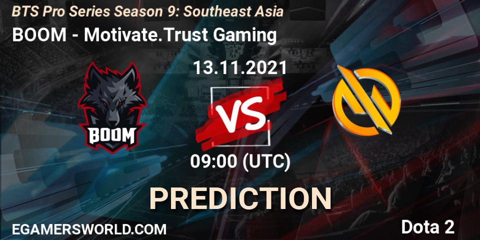 BOOM vs Motivate.Trust Gaming: Match Prediction. 13.11.2021 at 09:00, Dota 2, BTS Pro Series Season 9: Southeast Asia