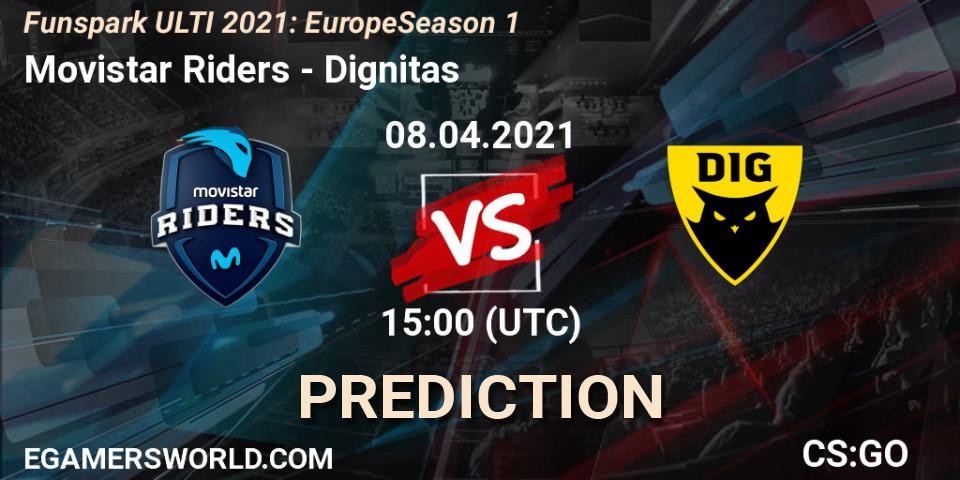 Movistar Riders vs Dignitas: Match Prediction. 08.04.2021 at 12:45, Counter-Strike (CS2), Funspark ULTI 2021: Europe Season 1