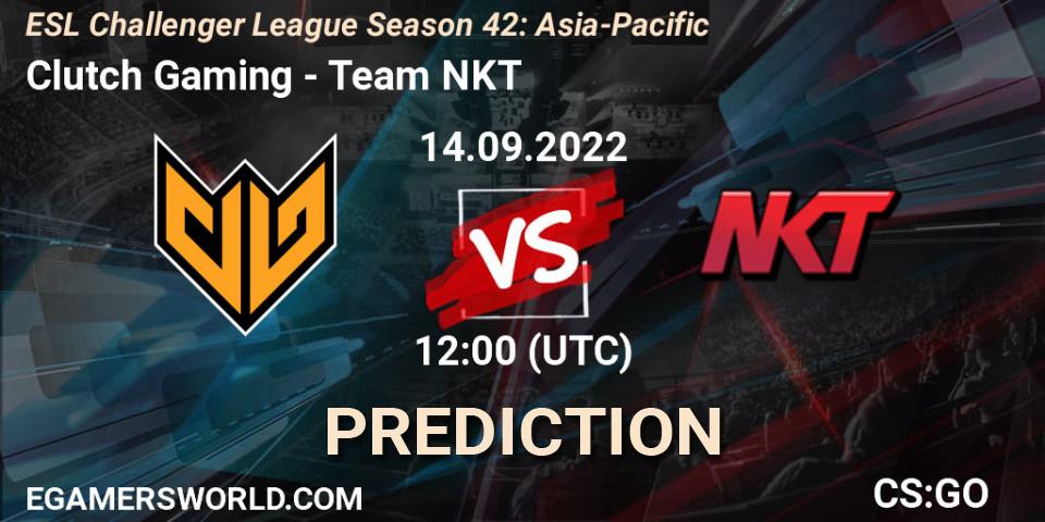 Clutch Gaming vs Team NKT: Match Prediction. 14.09.22, CS2 (CS:GO), ESL Challenger League Season 42: Asia-Pacific