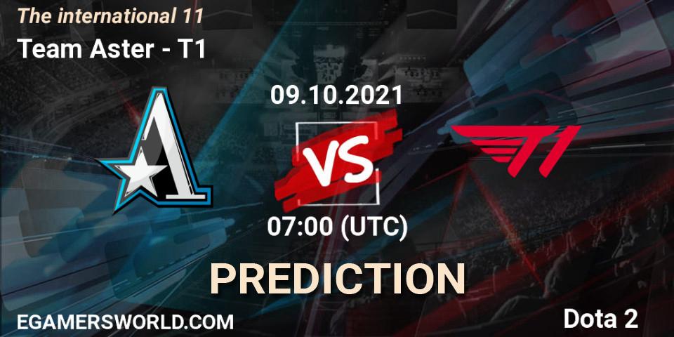 Team Aster vs T1: Match Prediction. 09.10.2021 at 07:00, Dota 2, The Internationa 2021