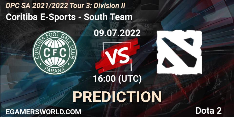 Coritiba E-Sports vs South Team: Match Prediction. 09.07.2022 at 16:05, Dota 2, DPC SA 2021/2022 Tour 3: Division II