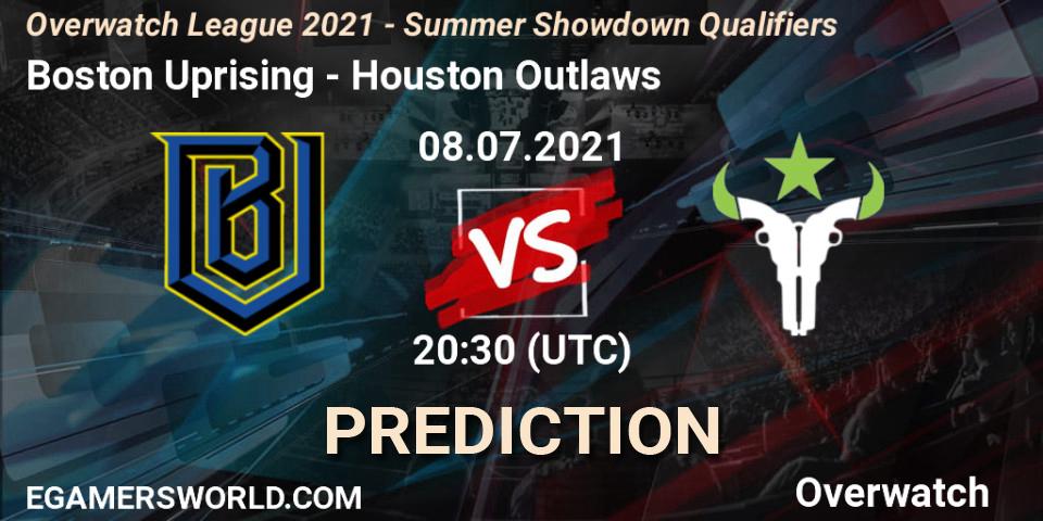 Boston Uprising vs Houston Outlaws: Match Prediction. 08.07.21, Overwatch, Overwatch League 2021 - Summer Showdown Qualifiers