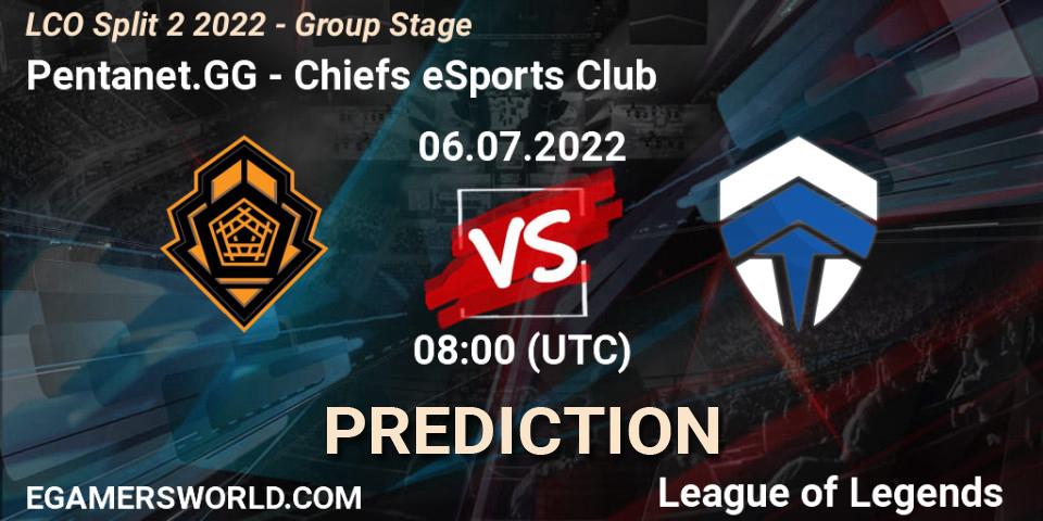 Pentanet.GG vs Chiefs eSports Club: Match Prediction. 06.07.22, LoL, LCO Split 2 2022 - Group Stage
