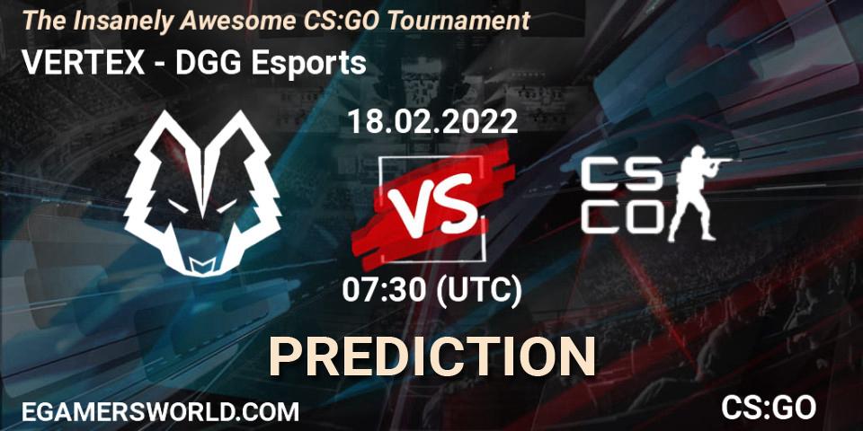 VERTEX vs DGG Esports: Match Prediction. 18.02.2022 at 07:30, Counter-Strike (CS2), The Insanely Awesome CS:GO Tournament