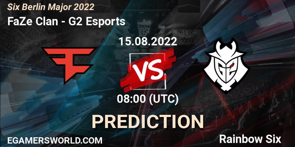 G2 Esports vs FaZe Clan: Match Prediction. 17.08.2022 at 18:40, Rainbow Six, Six Berlin Major 2022