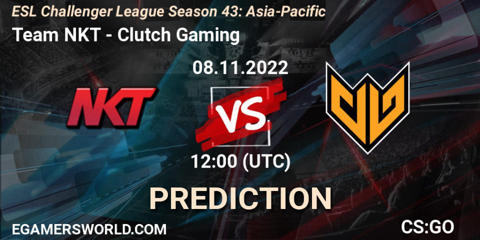 Team NKT vs Clutch Gaming: Match Prediction. 08.11.22, CS2 (CS:GO), ESL Challenger League Season 43: Asia-Pacific
