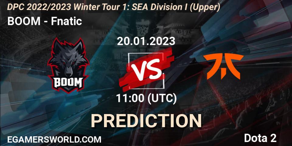 BOOM vs Fnatic: Match Prediction. 20.01.23, Dota 2, DPC 2022/2023 Winter Tour 1: SEA Division I (Upper)