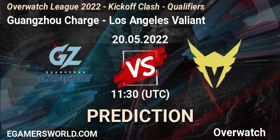 Guangzhou Charge vs Los Angeles Valiant: Match Prediction. 20.05.2022 at 11:30, Overwatch, Overwatch League 2022 - Kickoff Clash - Qualifiers