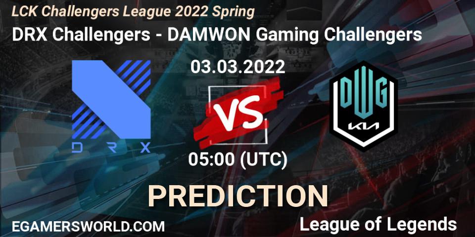 DRX Challengers vs DAMWON Gaming Challengers: Match Prediction. 03.03.2022 at 05:00, LoL, LCK Challengers League 2022 Spring