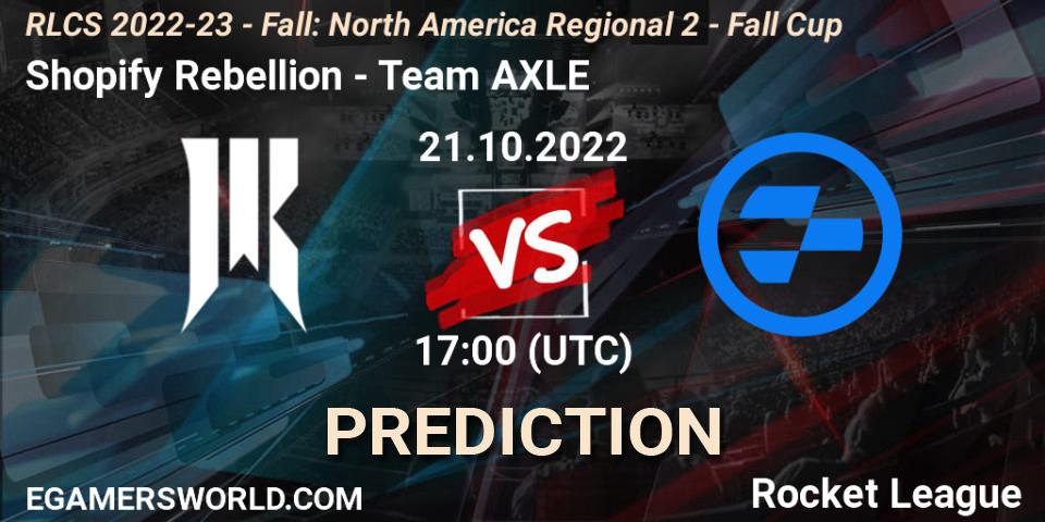 Shopify Rebellion vs Team AXLE: Match Prediction. 21.10.2022 at 17:00, Rocket League, RLCS 2022-23 - Fall: North America Regional 2 - Fall Cup