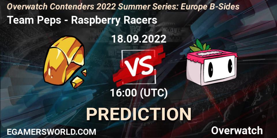 Team Peps vs Raspberry Racers: Match Prediction. 18.09.2022 at 16:00, Overwatch, Overwatch Contenders 2022 Summer Series: Europe B-Sides