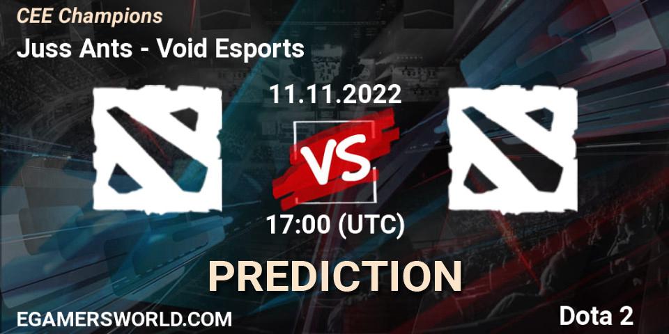 Juss Ants vs Void Esports: Match Prediction. 11.11.2022 at 17:00, Dota 2, CEE Champions