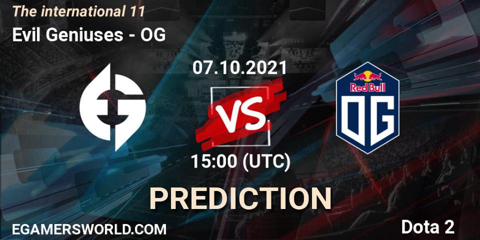 Evil Geniuses vs OG: Match Prediction. 09.10.2021 at 07:00, Dota 2, The Internationa 2021