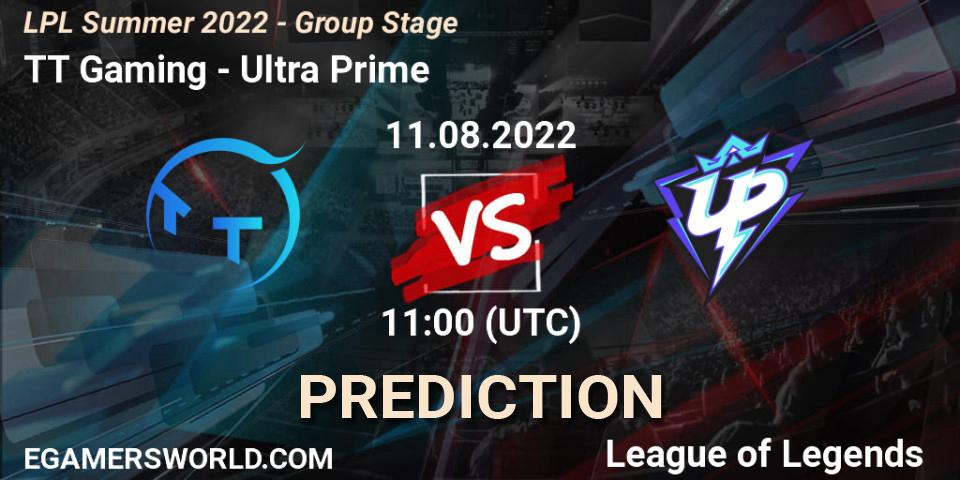 TT Gaming vs Ultra Prime: Match Prediction. 11.08.22, LoL, LPL Summer 2022 - Group Stage