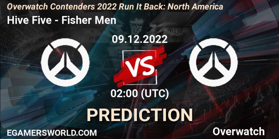 Hive Five vs Fisher Men: Match Prediction. 09.12.2022 at 02:00, Overwatch, Overwatch Contenders 2022 Run It Back: North America