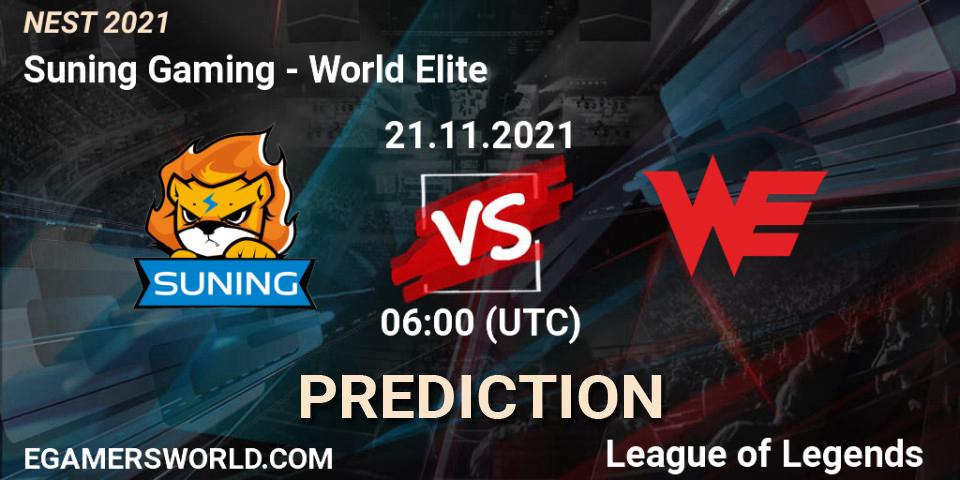 Suning Gaming vs World Elite: Match Prediction. 21.11.21, LoL, NEST 2021