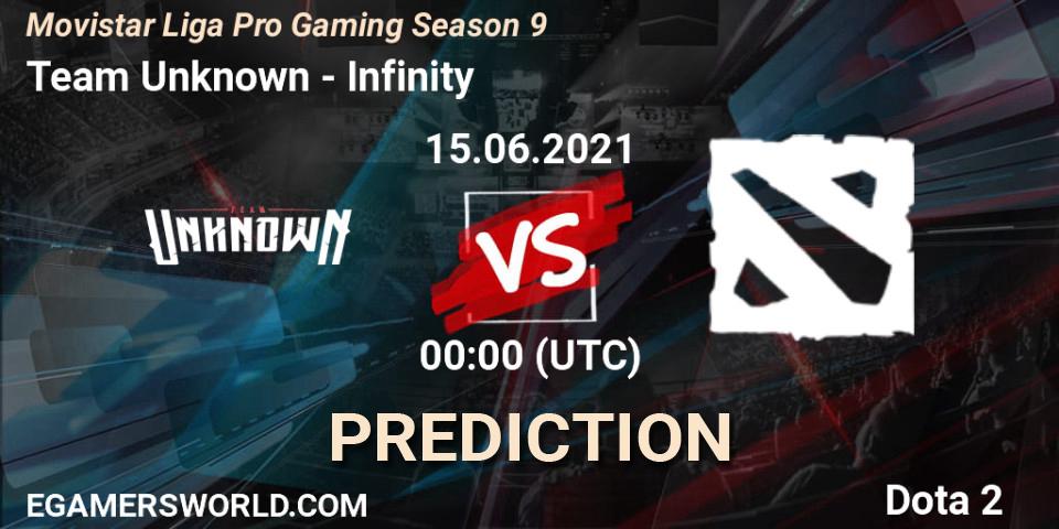 Team Unknown vs Infinity Esports: Match Prediction. 15.06.2021 at 00:04, Dota 2, Movistar Liga Pro Gaming Season 9