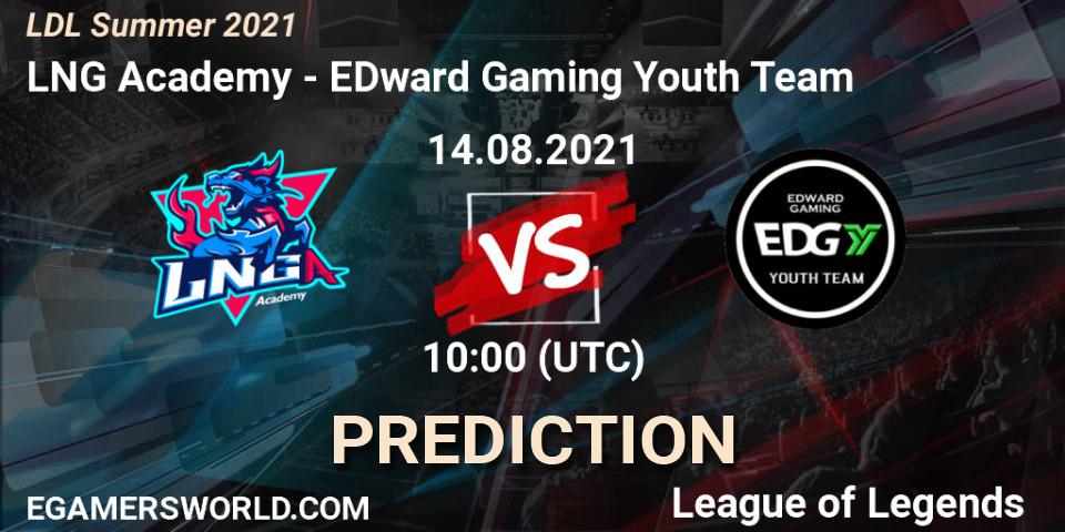 LNG Academy vs EDward Gaming Youth Team: Match Prediction. 14.08.2021 at 11:25, LoL, LDL Summer 2021